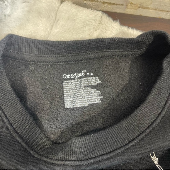 Cat & Jack Black Sweater with Skeleton Design youth size 8 - Picture 4 of 6